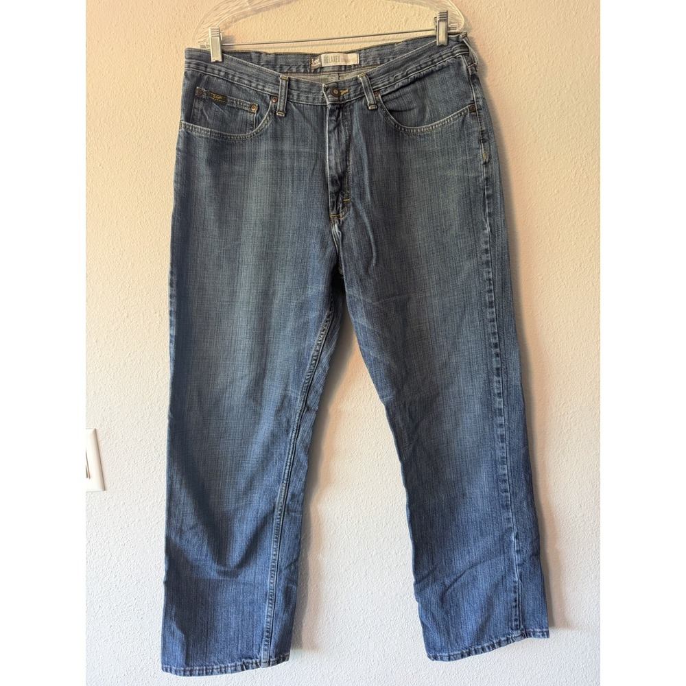 Lee Jeans Men's Relaxed Fit Straight Leg Medium Wash Denim Blue Size 36X32